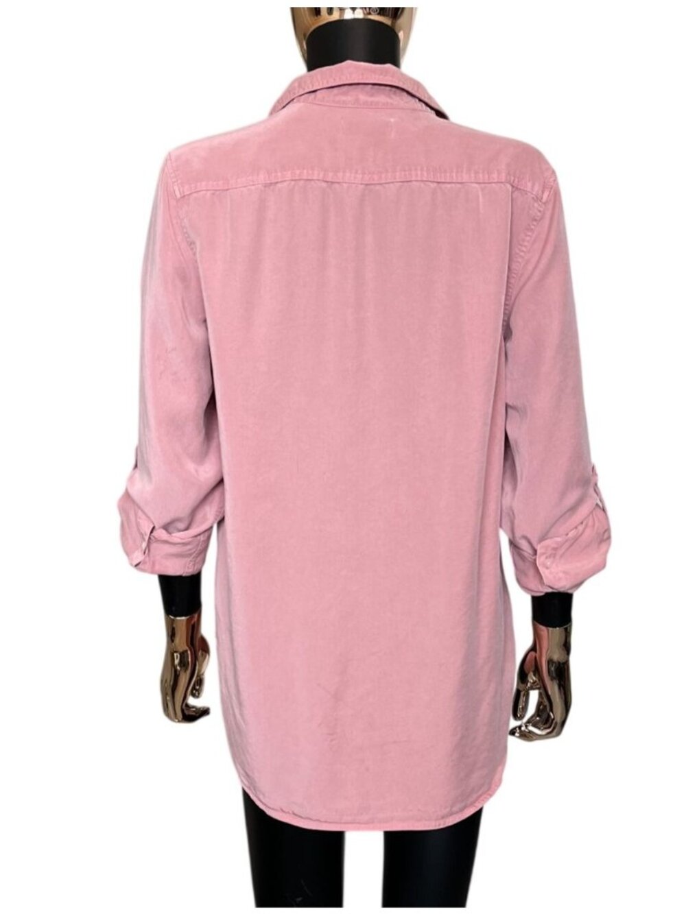 Babaton Dusty Rose Lyocell Utility Button Front Blouse Size M - Picture 5 of 11